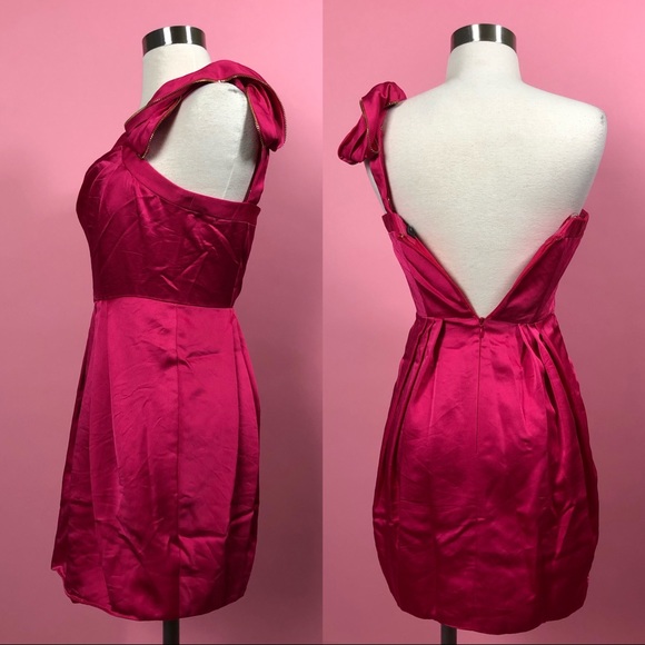 BCBGMaxAzria Azalea pink one shoulder dress 0XS - Picture 2 of 7